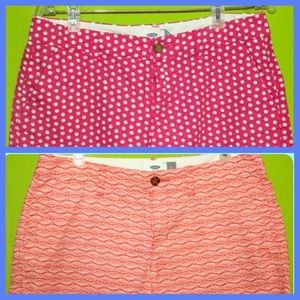2 Pair Preppy Shorts Old Navy w/ Shells & Fish EUC